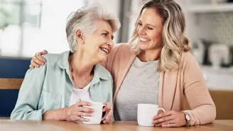 Adult woman with her mother