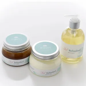 Feel Refreshed Body Products sold at Eden Spa.