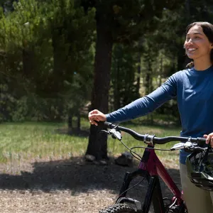 Woman riding a bike