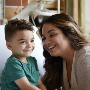 Ezekiel's and his mother smiling