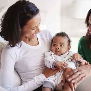 A mother, grandmother and infant.