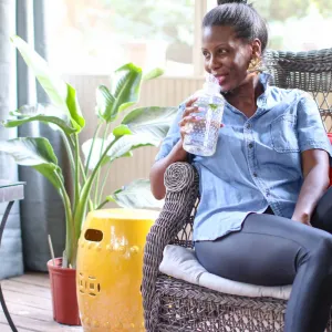 Woman drinking water