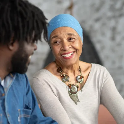 A smiling cancer survivor.