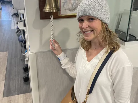 Kristin Harmel at the end of her chemo treatments