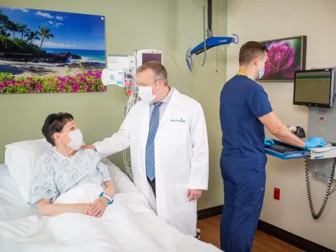 Dr. Decker with patient