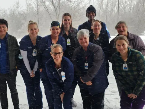 Clinical team in the snow