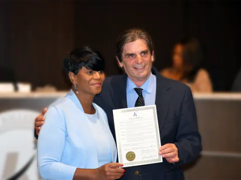 City of Killeen Mayor Debbie Nash-King presented a proclamation to our Ross Gaetano, director of behavior health.