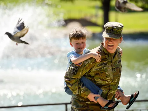 A Son and Her Military Mother Reconnect