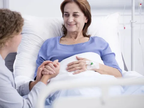 Woman in the emergency room