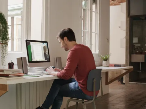 A man working from home.