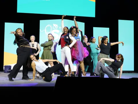 Flash Mob on stage at 2024 LIV Conference