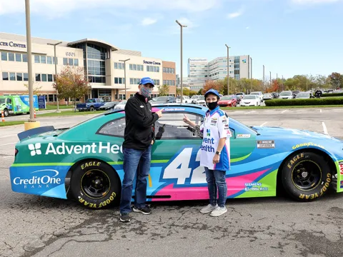 No. 42 AdventHealth Chevrolet Accented in Pink to Highlight Breast Cancer Awareness, Honor Local Survivor