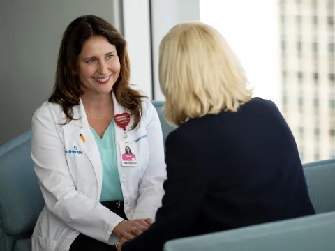 health navigator talking to patient