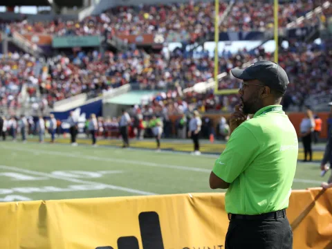 Dr. Bedney on Sideline of Game 2020