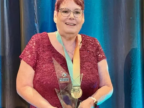 Nurse Karen Wilson receives a 2024 Nightingale Award