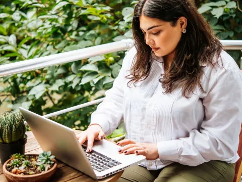 Woman with laptop