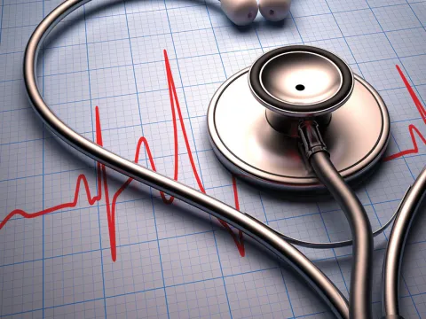 Stethoscope in the shape of a heart