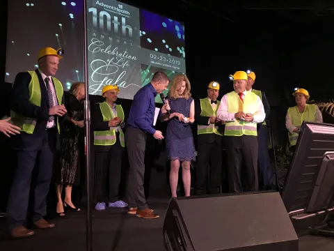Speakers on stage at the 10th annual Celebration of Life Gala. 