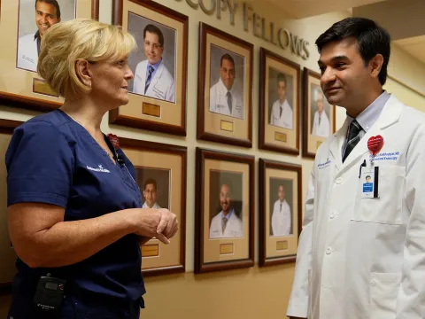 Candy Cane Procedure Patient Rene Galloway and Dr. Kadkhodayan