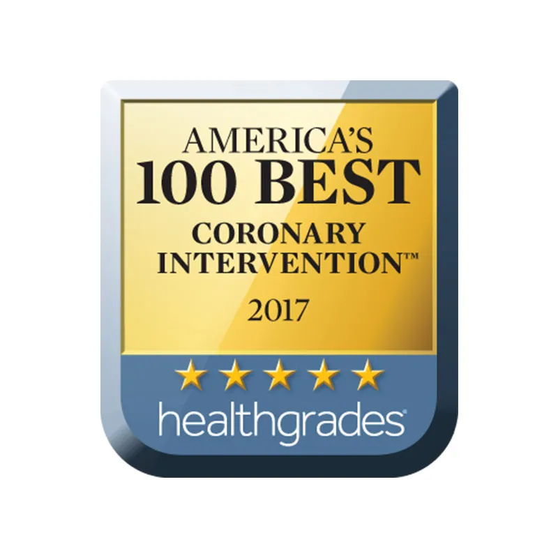  Five-Star Coronary Interventional Procedures by Healthgrades (2017-2018) logo.