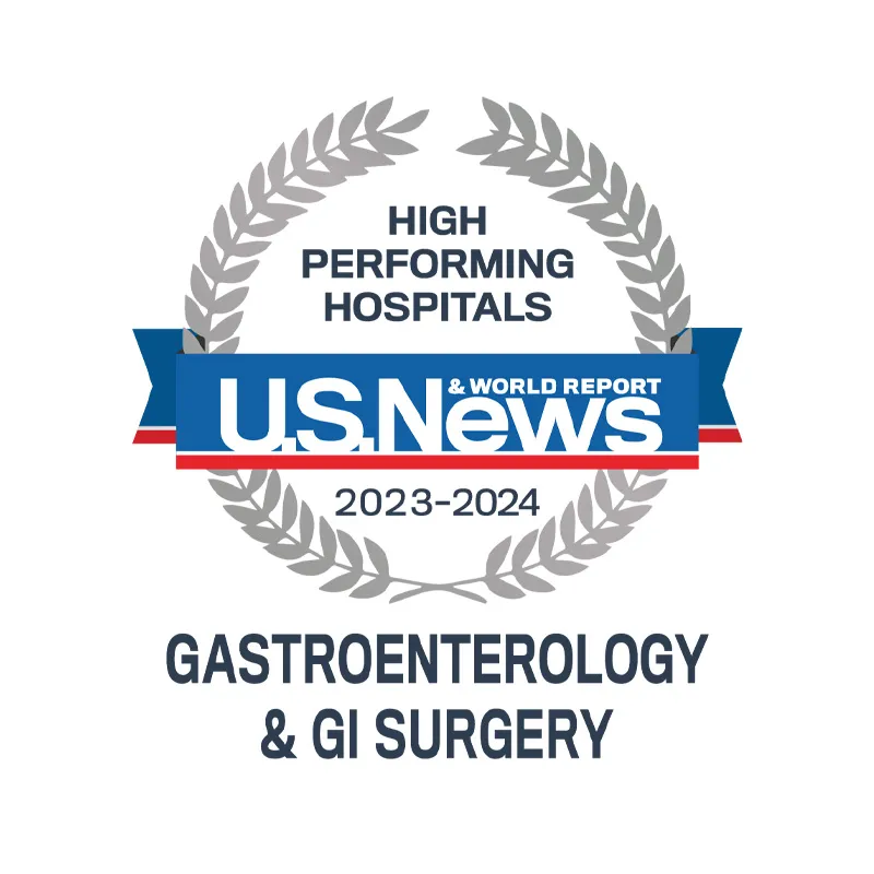 AdventHealth Orlando is recognized by U.S. News & World Report as a high performing hospital.