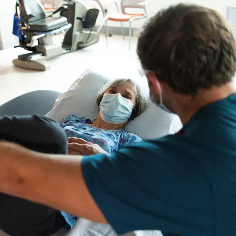 Woman at rehab