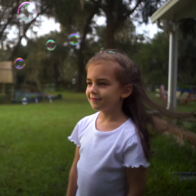 Cora playing outside