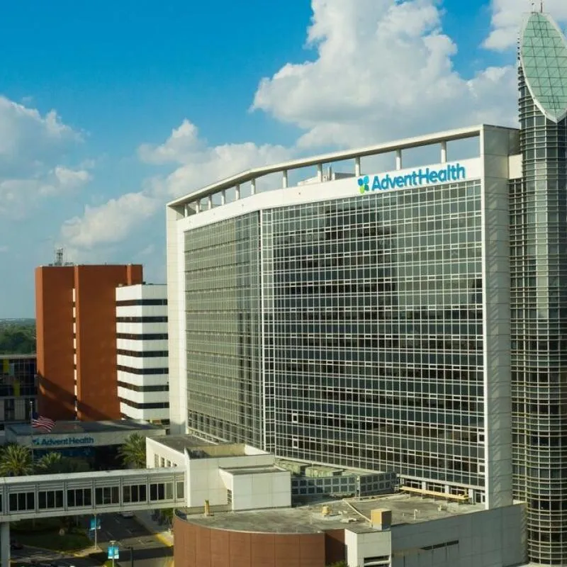 An image of the AdventHealth Orlando building.