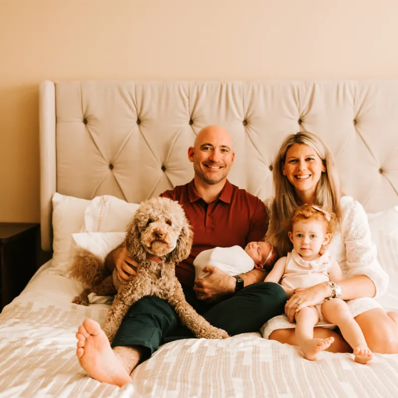 The Schwartz Family pose for a photo