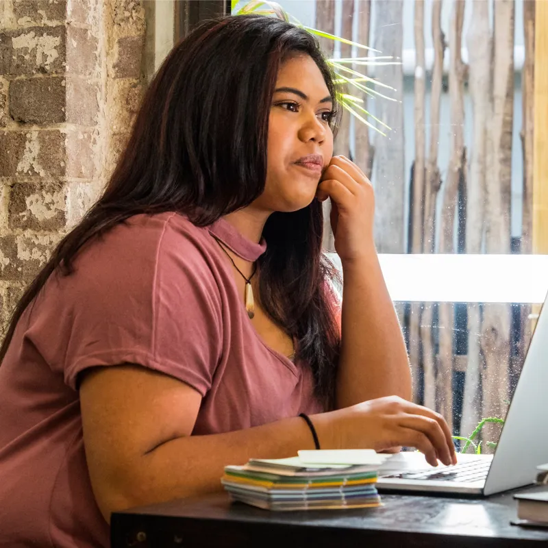 Young woman using a laptop