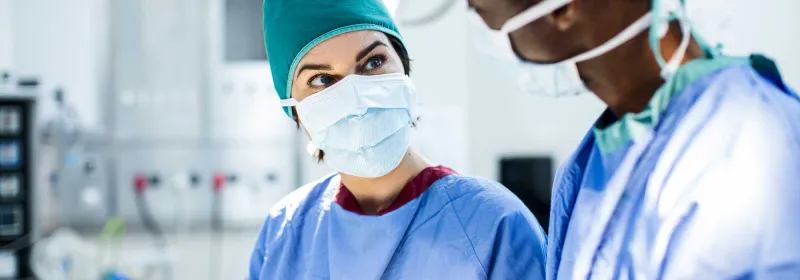 Surgeons having a talk during a surgery