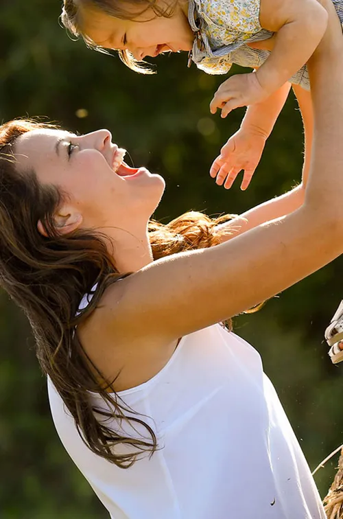 Mother and Daughter Playing 