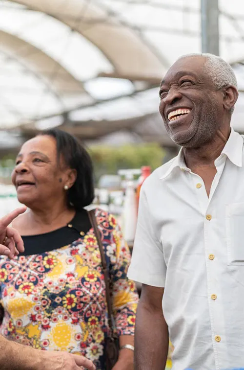 Mature black couple at the market