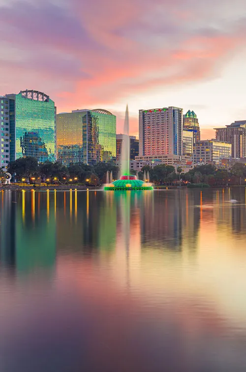 Orlando skyline at dusk