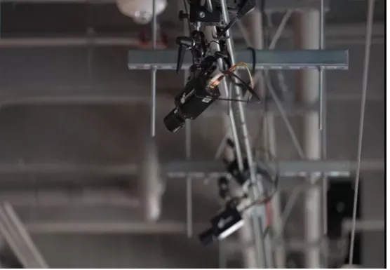 Ceiling mounted video cameras, part of the 3D Motion Lab