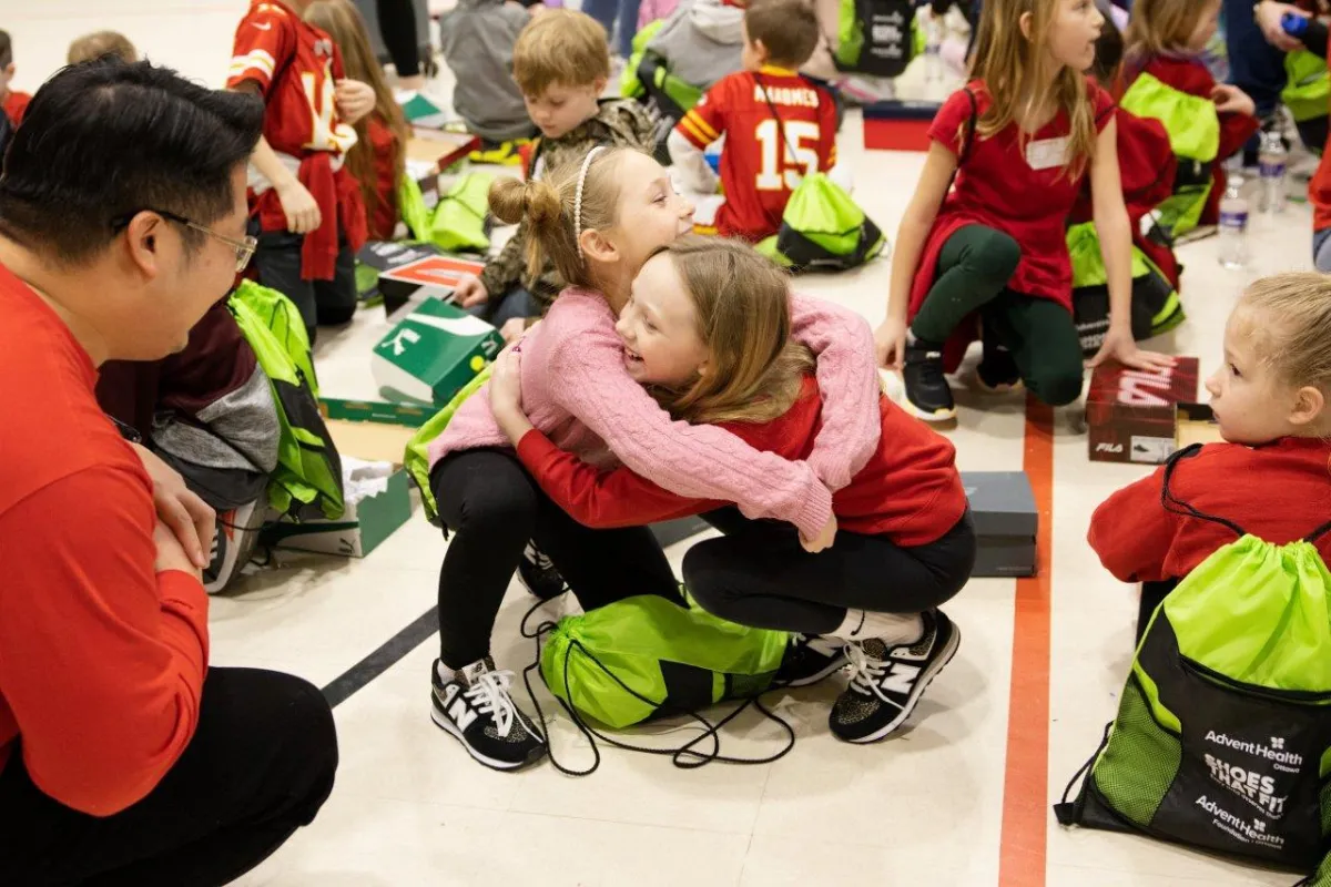 Girls hugging
