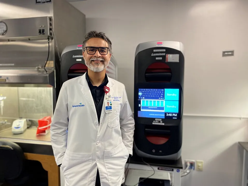Dr. Jose Alexander medical director of the microbiology and virology department for AdventHealth’s Central Florida Division — South Region