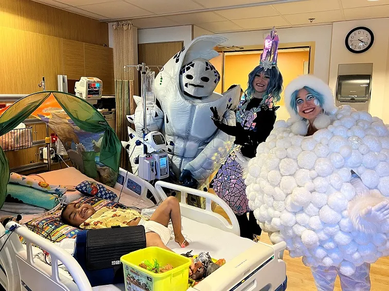 The Ice Queen, the Snowball and the Ice Creature spent time with children who are in the hospital, bringing holiday cheer to those who need it most.