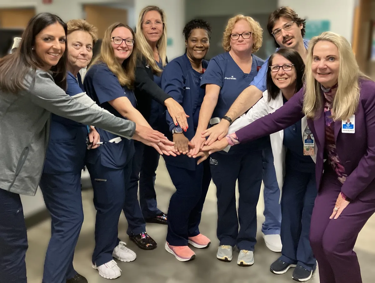 Nuses at AdventHealth New Smyrna Beach celebrate earning the prestigous Pathway to Excellence designation.