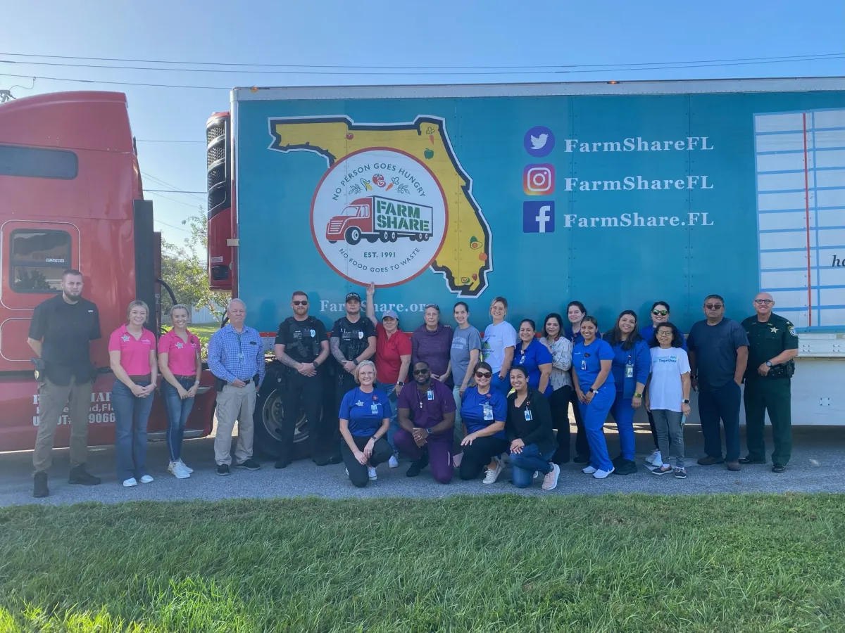 AdventHealth Wauchula teamed up with Florida Farm Share and the Wauchula Seventh-Day Adventist Church to distribute food, water and essential supplies to more than 500 families in Hardee County.