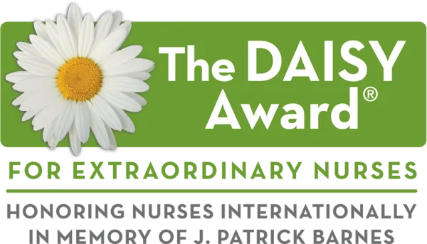 The Daisy Award Logo for Extraordinary Nurses in memory of J Patrick Barnes.