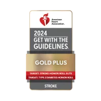 American Heart Association 2024 Get with the Guidelines Stroke Gold Plus for stroke.